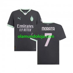 Camisola AC Milan Morata 7 Homem Equipamento Terceiro 2024-2025 Manga Curta